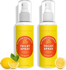 Toilet Spray for Poop Lemon Odor Eliminator 2 Pack