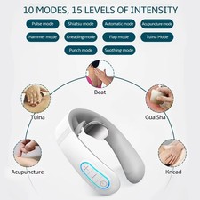 Smart EMS Neck Massager Electric Pulse TENS Pain Relief 15 Modes USB - Ships Fre