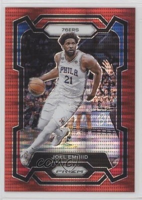 2023-24 Panini Prizm Red Seismic Prizm 251/299 Joel Embiid #73 0x49