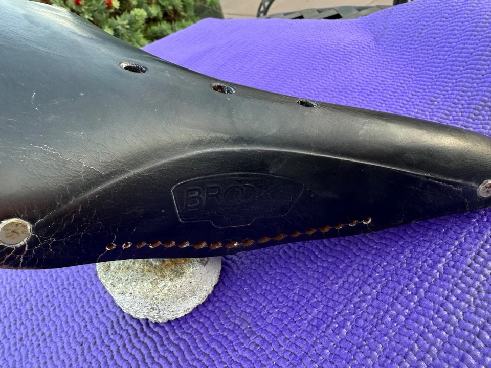 Sillín de cuero Brooks B-15 Champion estrecho B15 *Drillium* 1970 EXCELENTE√ Foto 2 de 4