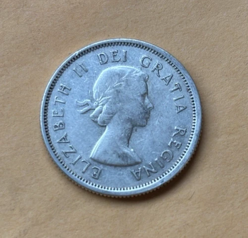 1964 Canada 25 Cents Elizabeth II - .800 Fine Silver - .1500 ASW - KM 52 - Nice