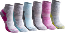 Women'S Dri-Tech Moisture Wicking Quarter Socks, Available in M-L 6, 12 Pairs