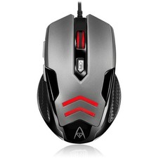 Adesso Multi-Color 6-Button Gaming Mouse - Optical - USB Cable - Black, Gray - 3