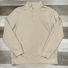 Goodfellow  Co Men's Pullover Sweatshirt Men  s Sz Medium Snap V-Neck Beige EUC 