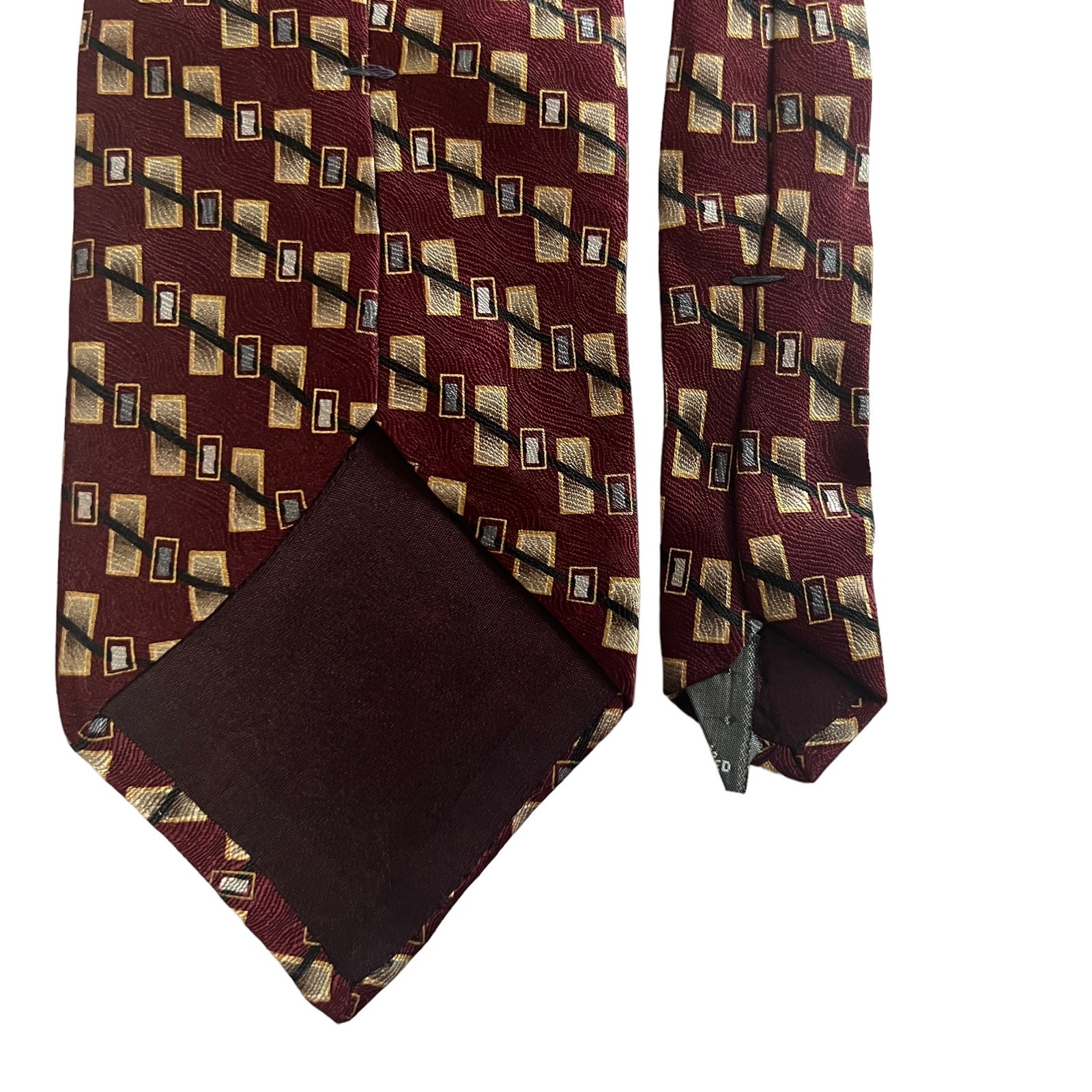 Gianfranco Ruffini Burgundy Tan Rectangle Geometr… - image 7