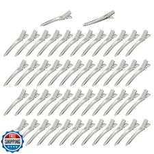 Cinaci 50 Pack 5cm/2" Small Solid Silver DIY Plain Metal Duckbill Alligator H