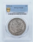 1896-S Morgan Silver Dollar PCGS VF25 Gold Shield Label - T371