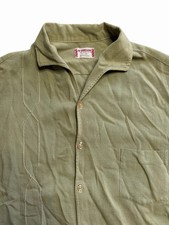 Vintage 50s McGregor Short Sleeve Embroidered Cotton Batwing Collar Mens Shirt L