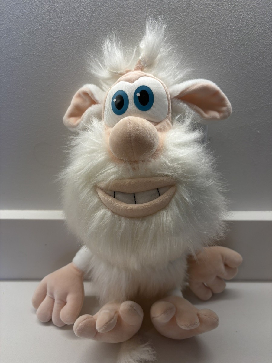 Nightbuddies Booba White Fuzzy Plush Light Up Eyes Nightlight