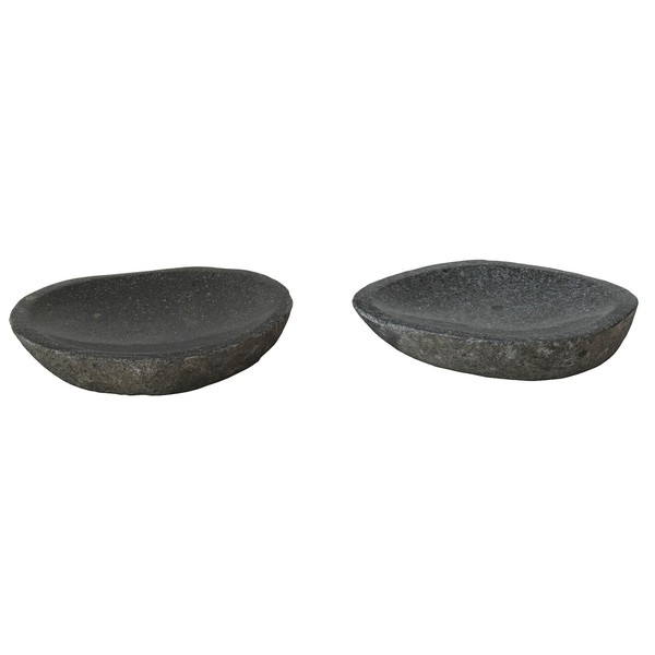 2Er Set Kleine Steinablage InsektenträNke Oval, Ø 16-20Cm, Naturstein, Frostfest-image