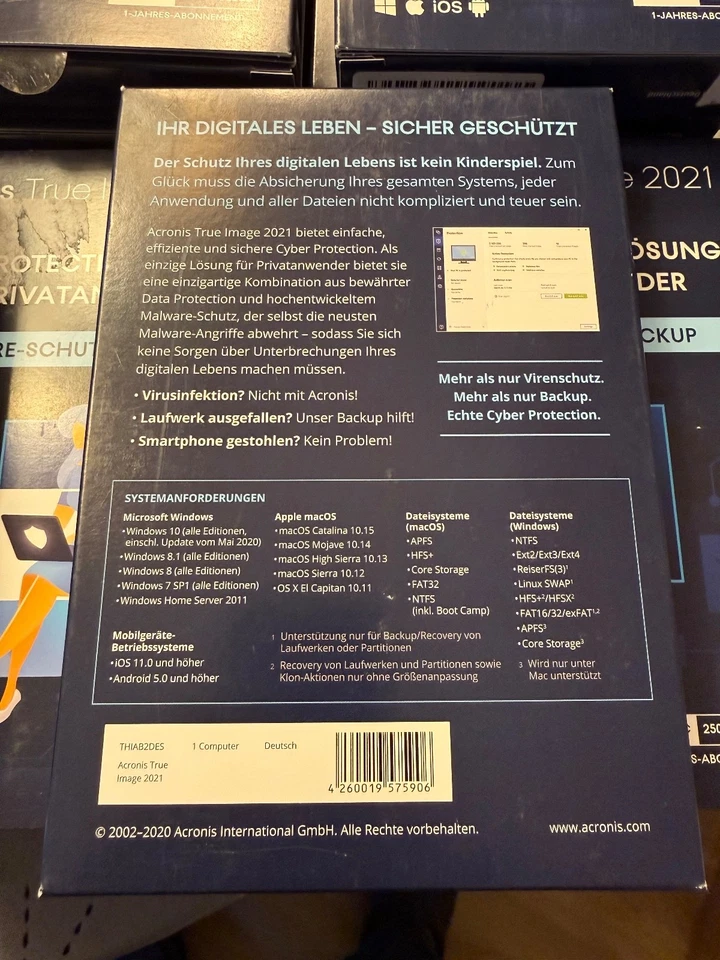 Acronis True Image 2021 - 1 PC/MAC - 1 AÑO - 250GB CLOUD - Immagine 2 di 4