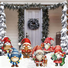 Christmas Gnome Yard Signs with Stakes Waterproof Christmas Gnomes Outdoor Decor