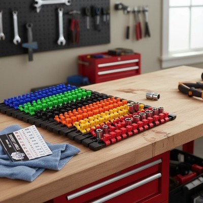 Socket Organizer Set 18-Piece, 1/4-Inch X 96 Clips, 3/8-Inch X 90 Clips