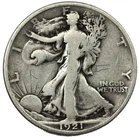 1921-D Denver Walking Liberty Half Dollar 50C Very Good Near Fine VG+ Scratches