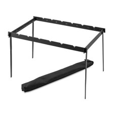 Soporte de parrilla de acero portátil de 6 pinchos de 2,0 mm base universal para ahumadero