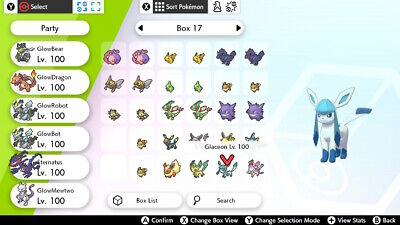 8 Shiny 6IV Eevee Evolutions + 2 Gmax Eevee /w Master Balls Pokemon Sword  Shield