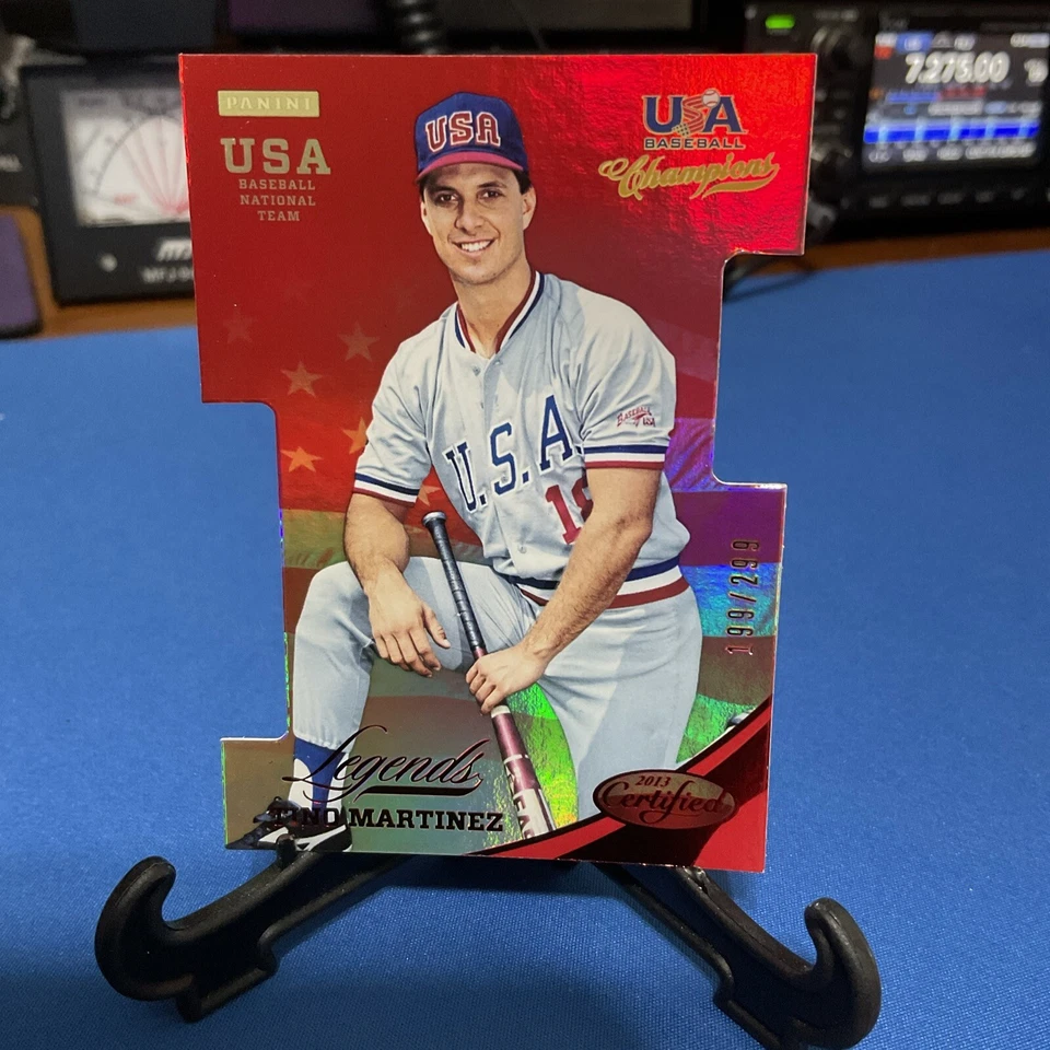 2013 年美国棒球冠军传奇模切镜红色蒂诺·马丁内斯/299🔥 — 第 2/4 张图片