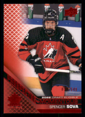 2022-23 Upper Deck Team Canada Juniors Electric Red #PM31 Spencer Sova /549