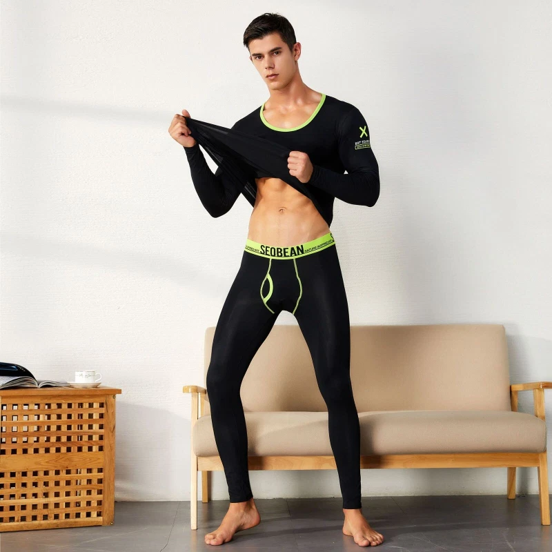 Men's Winter Long Johns Set Thermal Underwear Legging Slim Fit