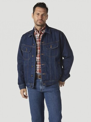 NEW Men's Wrangler Rugged Wear Denim Jacket Antique Indigo SALE