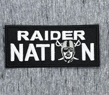 LAS VEGAS RAIDERS EMBROIDERED IRON ON PATCH 2.00” X 4.25”  FREE SHIPPING