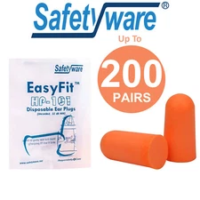Safetyware HP101 Easy Fit Disposable PU Soft Foam Ear Plugs Noise Reduction Bulk
