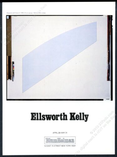 1979 Ellsworth Kelly Diagonal with Curve V art NYC gallery vintage print ad - Afbeelding 1 van 1