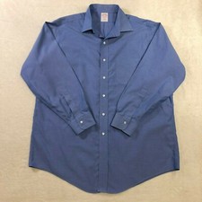 Brooks Brothers Mens Blue Shirt Cotton 16 1/2-33 No Iron Button Down Long Sleeve