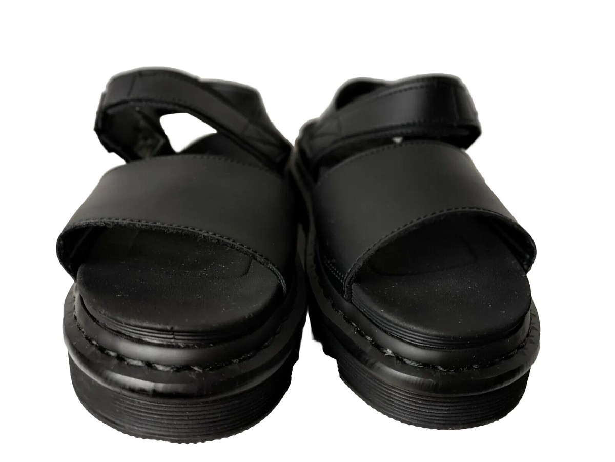 DR MARTENS WOMEN 10 AIRWAIR Platform SANDAL BLACK LEATHER
