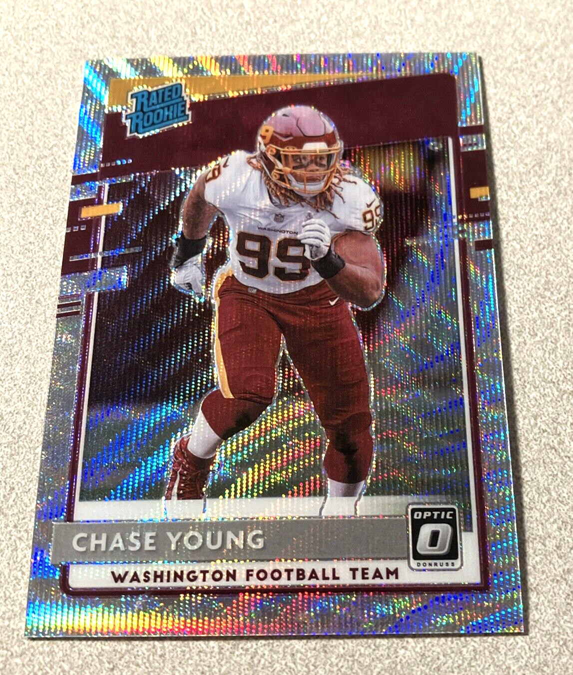 2020 Panini Donruss Optic Rated Rookie Silver Wave Prizm #166 Chase Young /199