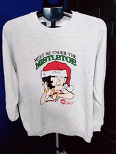 Vintage Betty Boop Sweater Crewneck Women's Size XL Xmas USA Made