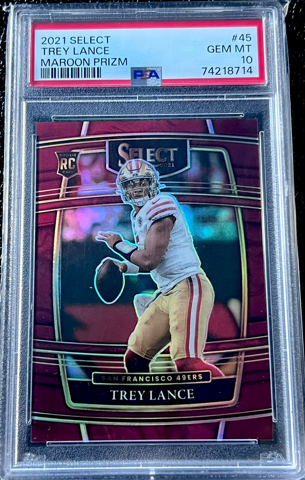 2021 Panini Select TREY LANCE Maroon Prizm /149 RC 49ers #45 - PSA 10