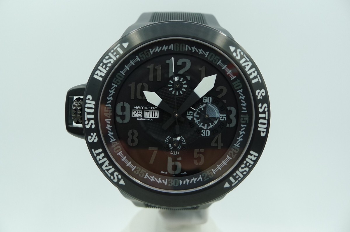 HAMILTON Khaki 腕時計 ブラック Hamilton Khaki Field Automatic Chronograph | eBay