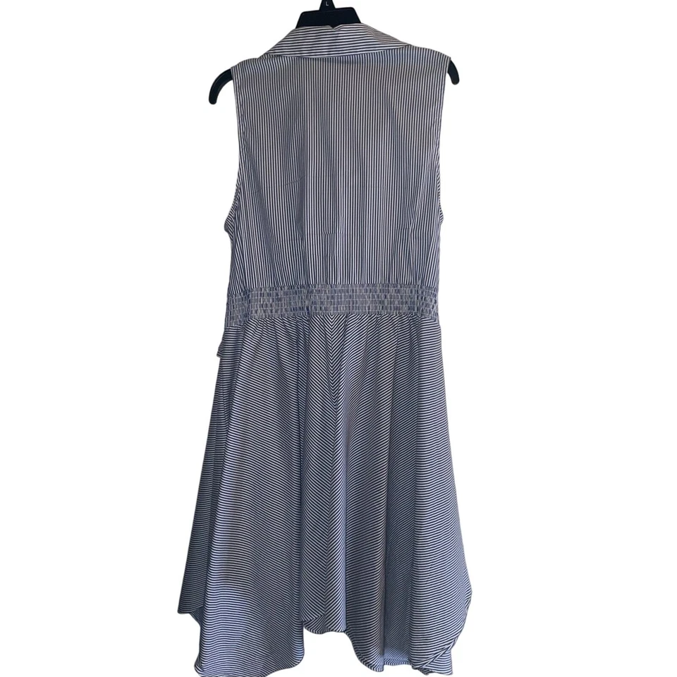 Vestido a rayas calce y acampanado International Concepts - Talla 16 Foto 3 de 4