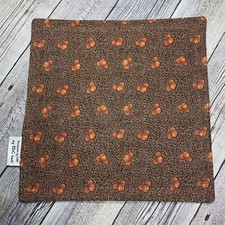 EDC HANK W/MICROFIBER BACK 8  - BLACK CHERRIES FRUIT BROWN BG HANDKERCHIEF