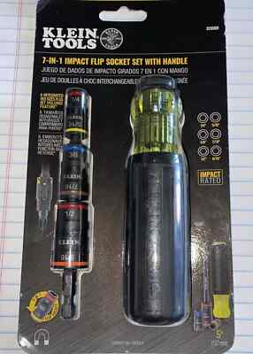 KLEIN TOOLS 32900R 7 in 1 SAE MAGNETIC IMPACT FLIP SOCKET SET - BRAND NEW SEALED
