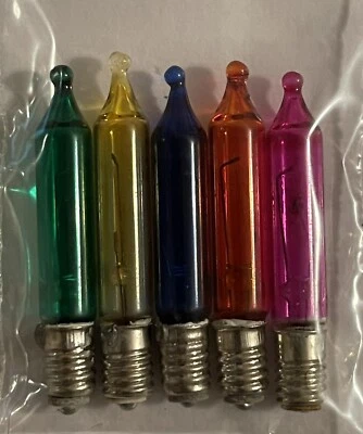 LYVIA 5 x Multicoloured 12v E5 1.1w Lilliput 12 volt Spare Christmas Lamps Pifco Noma