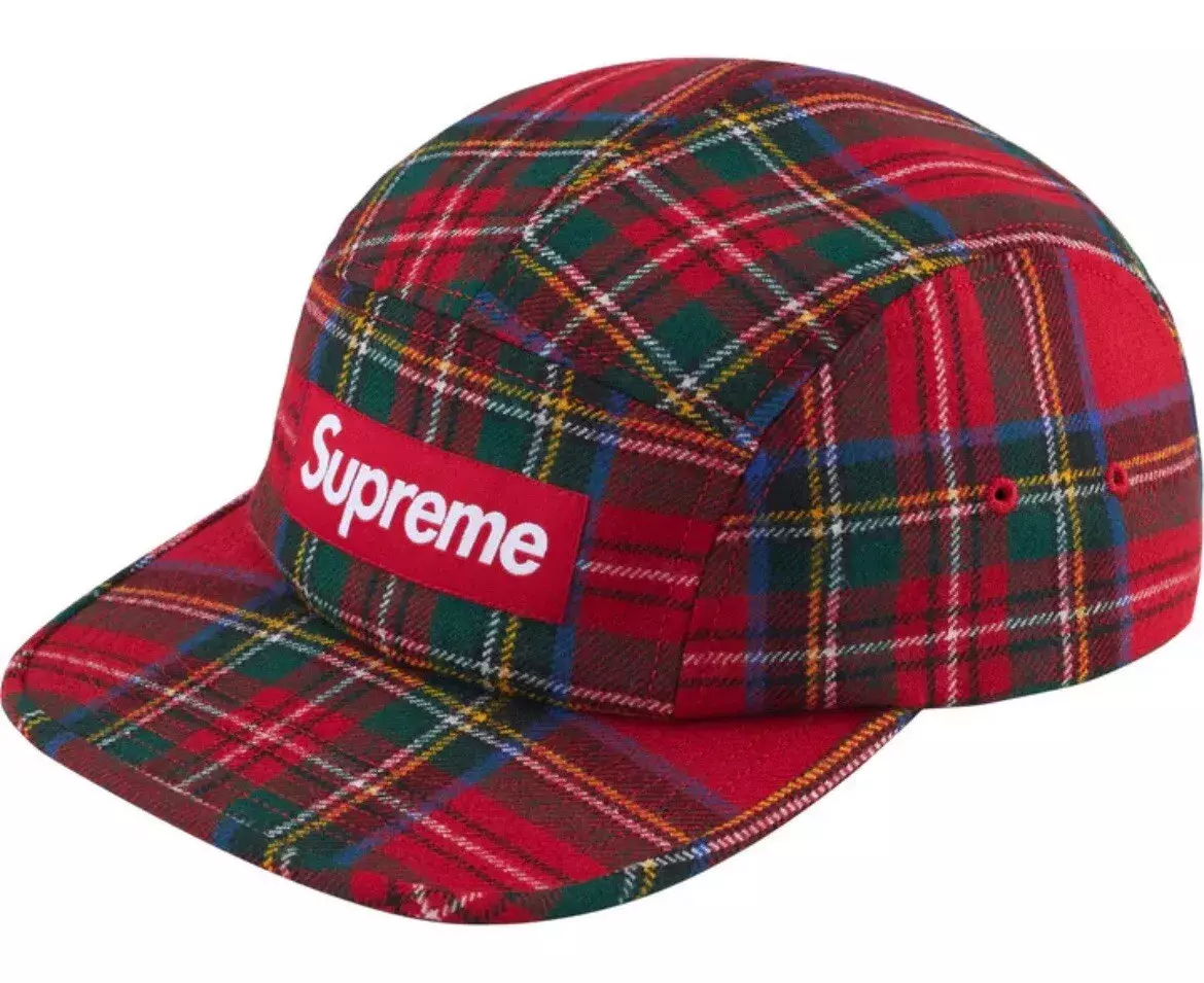 Casquette de camp neuve Supreme FW24H108 Lochcarron taille unique ROUGE PLAID