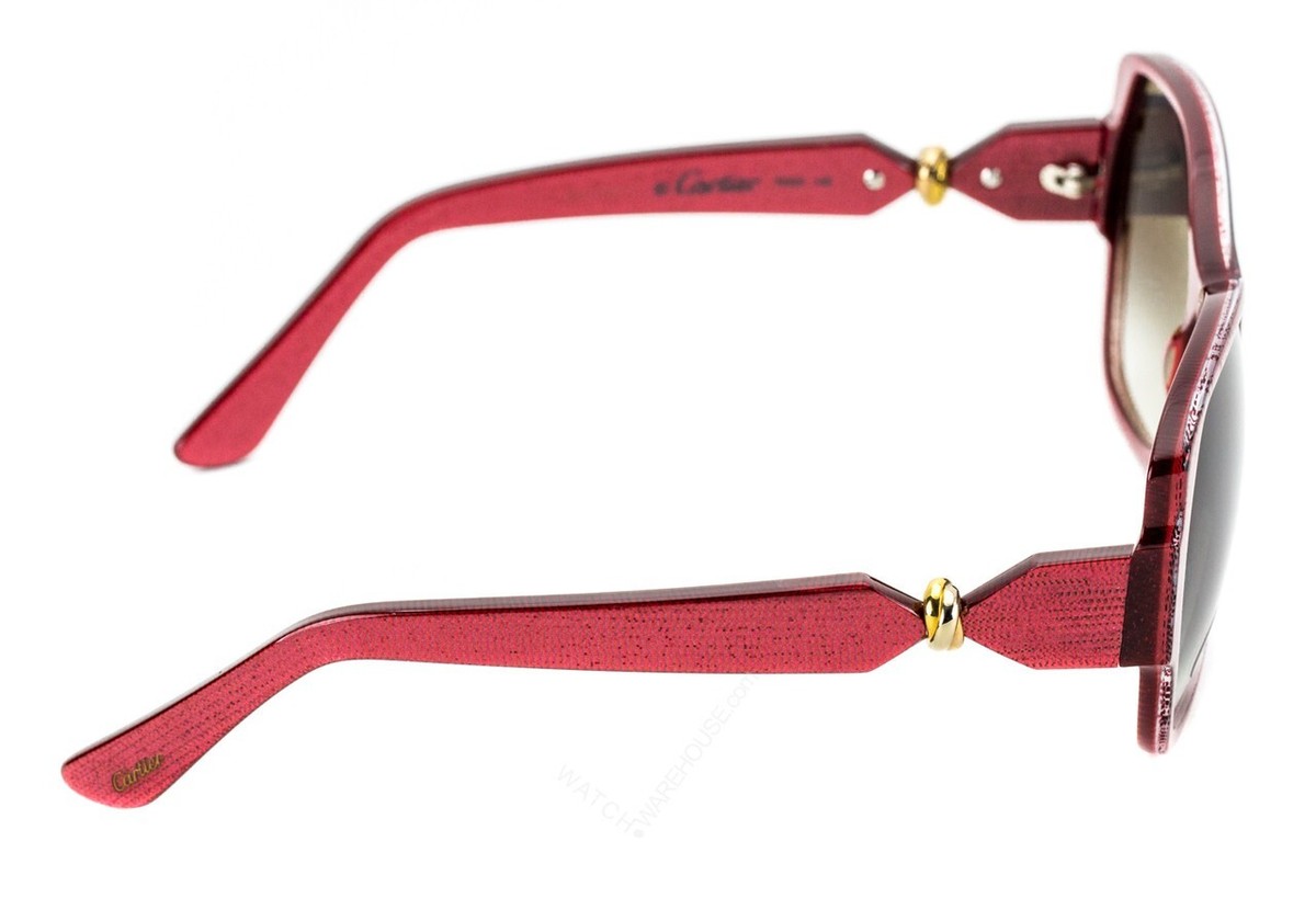 CARTIER Trinity Brenice 55mm Red Composite Frame Sunglasses