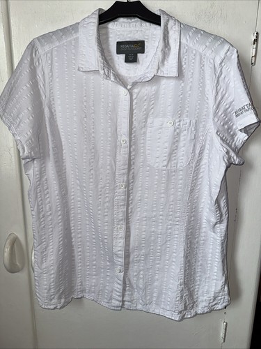 Regatta Damen weißes Kurzarm Shirt / Top - Größe 18 EUR 44 sehr guter Zustand