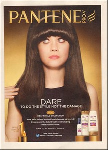 Modern Magazine Print Haircare Ad Pantene W Zooey Deschanel