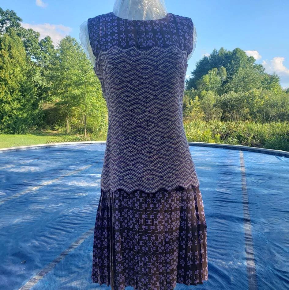 Chanel purple outlet dress