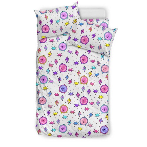 ALARM CLOCK PATTERN BEDDING SET | eBay