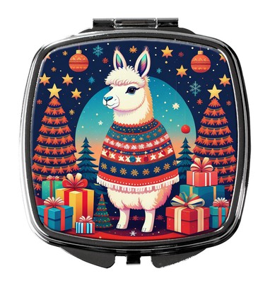 Llama Christmas Compact Mirror DAC1193SCM