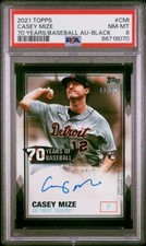 PSA 8 nm-mint 2021 TOPPS 70 YEARS OF BASEBALL AUTO CASEY MIZE BLACK rc /50 made