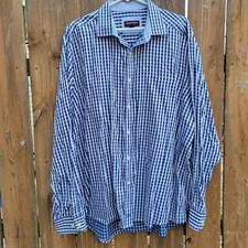 Johnston  Murphy Shirt Men's XXL Button Down Plaid Dress Long Sleeve