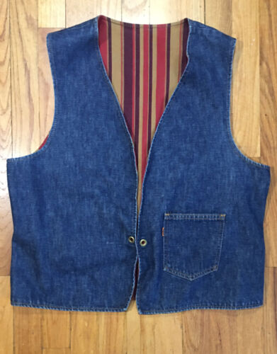 Levi’s big E reversible vest Denim Vintage 1970s … - image 1