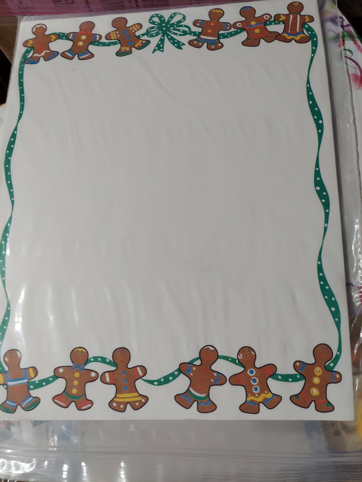 PRINTER Paper Scrapbook Staionary GINGERBREAD Man Men Christmas 25 sheets-image
