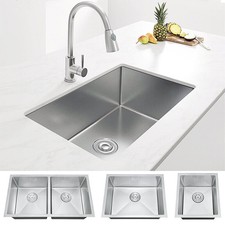 Single Slot / Double Bowl Stainless Steel Kitchen Sink Undercounter Bar Basin