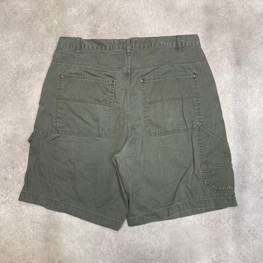 Vintage Carpenter Shorts Mens USA Baggy 90s Workwear Bottoms, Green 36" image 2